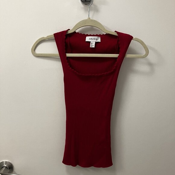 & Other Stories Rib-Knit Tank Top in Dark Red - Picture 3 of 6